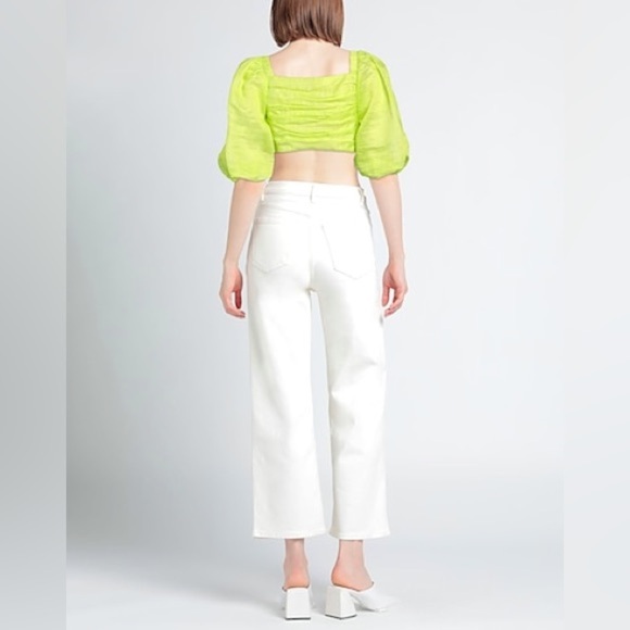 SANDRO Cropped pleated linen-blend gauze top - Picture 7 of 7